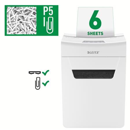 Skartovací stroj, mikrokonfetti, 6 listov, LEITZ "IQ Protect 6 P5" 8