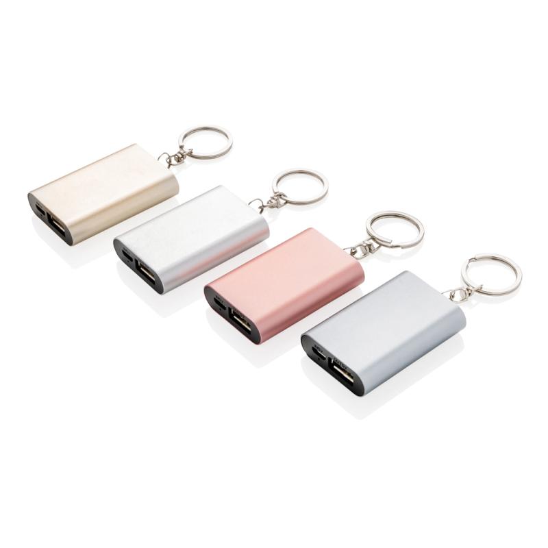 Klíčenka s powerbankou 1 000 mAh strieborná 8