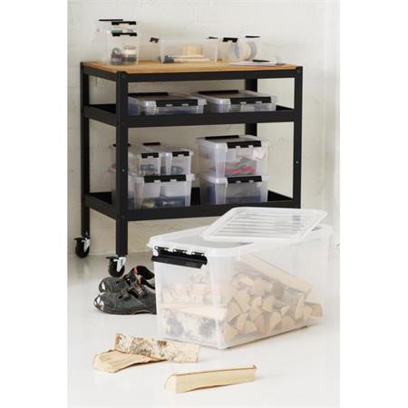 Úložný box, plastový, 70 litrov, čierne úchytky, SMARTSTORE "Classic 70", priehľadná 2