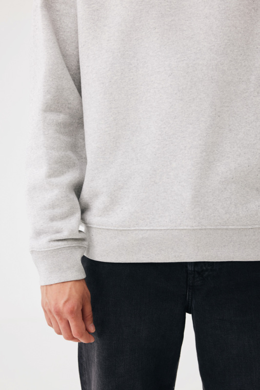 IQONIQ Toria Unisex mikina s okrúhl. výstrihom z rec. bavlny light heather grey XXS 15