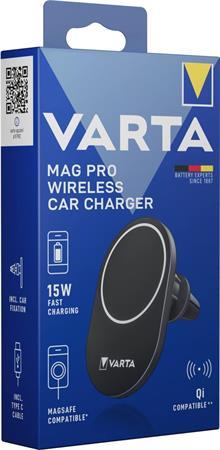 Držiak a nabíjačka do auta, Qi/USB-C PD, 15W, VARTA "Mag Pro" 1