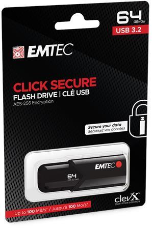 USB kľúč, 64GB, USB 3.2, titkosított, EMTEC "B120 Click Secure" 2