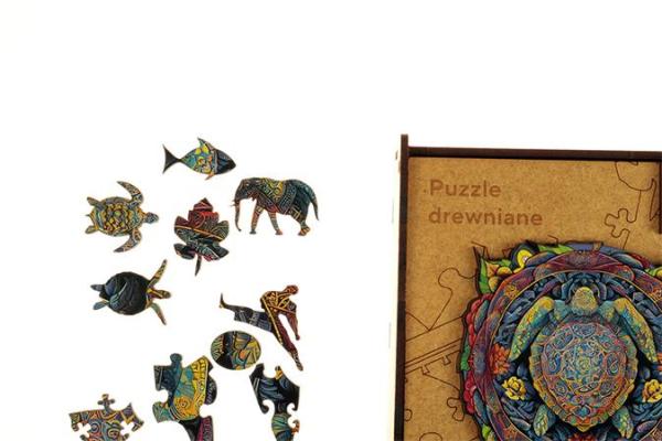 Puzzle, drevené, A4, 90 ks, PANTA PLAST "Mandala Turtle" 3