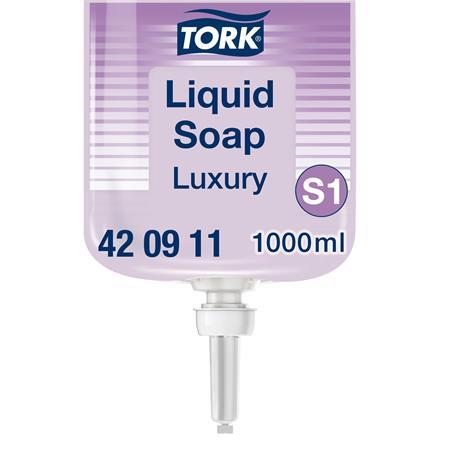 Tekuté mydlo, 1 l, S1 systém, TORK "Luxury", fialová 1