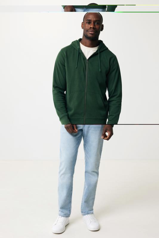 Mikina na zips s kapucňou IQONIQ Abisko z recykl. bavlny forest green XL 4