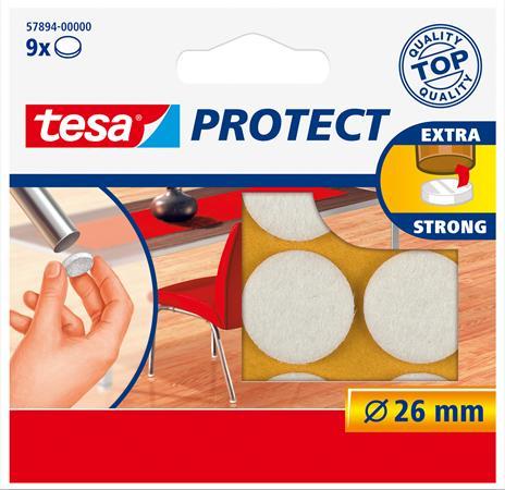 Ochranné podložky, okrúhle, proti poškriabaniu, 26 mm, TESA "Protect®", biela 1