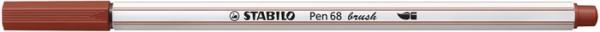 Vláknová fixka, STABILO "Pen 68 brush", červeno hnedá