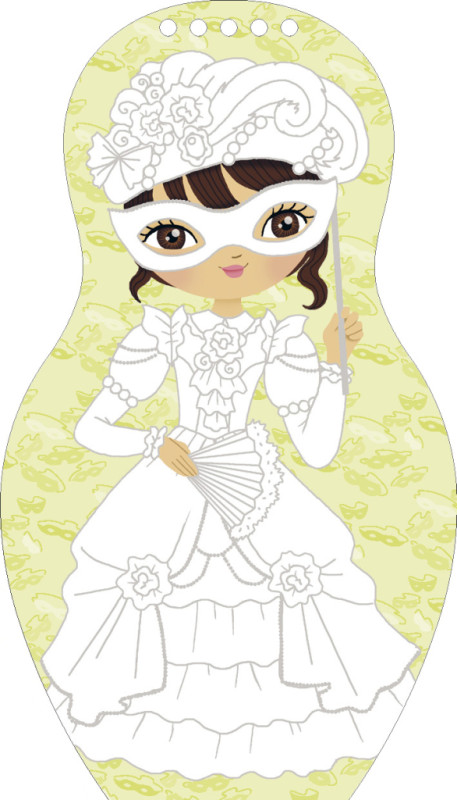 Obliekame bábiky na KARNEVAL – Maľovanky 1