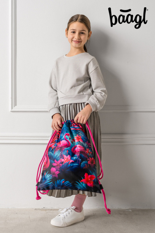 BAAGL SADA 5 Airy Plus Plameniaky: batoh, peračník, vrecko, zástera, peňaženka 12