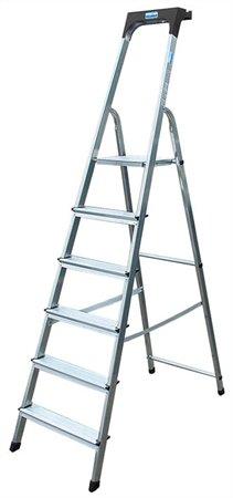 Jednostranný schodík, 6 priečok, hliníkový, KRAUSE "Safety" 1