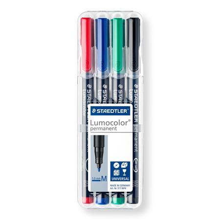 Permanentný popisovač, sada, OHP, 1 mm, STAEDTLER "317 M", 4 rôzne farby