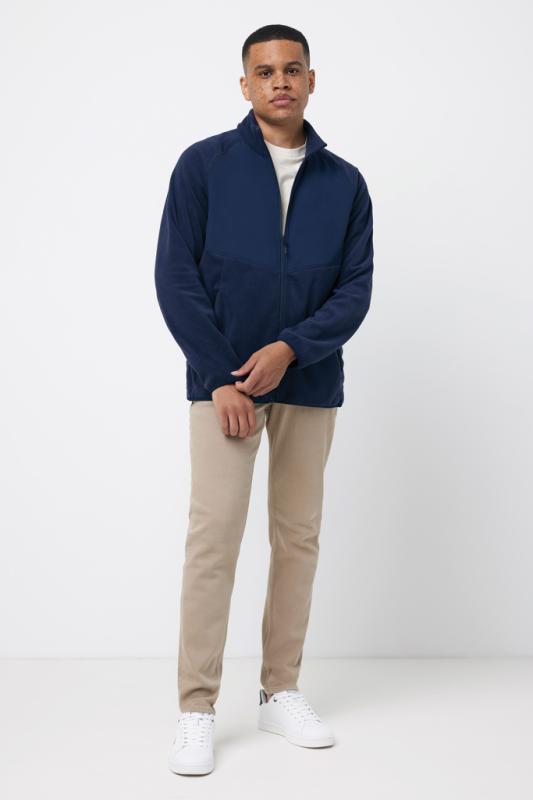 Micro fleece bunda na zips IQONIQ Talung z rec. polyesteru námornícka modrá S 8