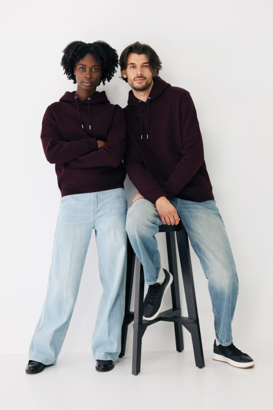 IQONIQ Joshua Unisex mikina s kapucňou z rec. bavlny merlot S 16