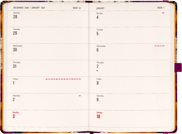 NOTIQUE Planbook planner/notebook Vintage Flowers 2027, 13 x 21 cm 1