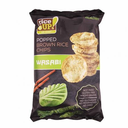 Ryžové chipsy, 60 g, RICE UP, wasabi 1