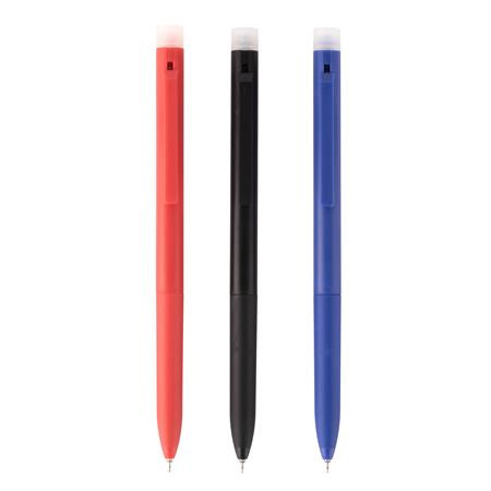 Gélové pero, 0,5 mm, stláčací mechanizmus, gumovateľné, APLI "Erasable", mix farieb 3