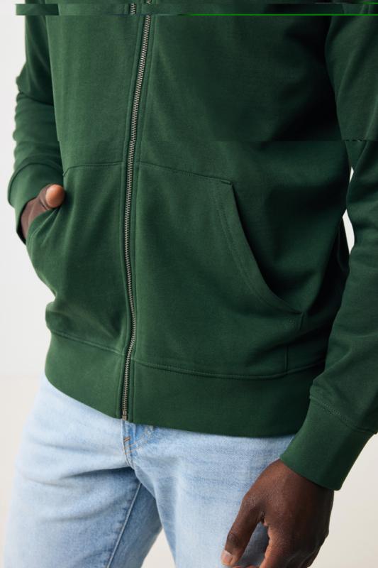 Mikina na zips s kapucňou IQONIQ Abisko z recykl. bavlny forest green XS 8