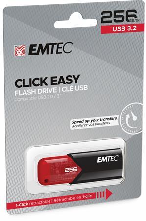USB kľúč, 256GB, USB 3.2, EMTEC "B110 Click Easy", čierna-červená 3