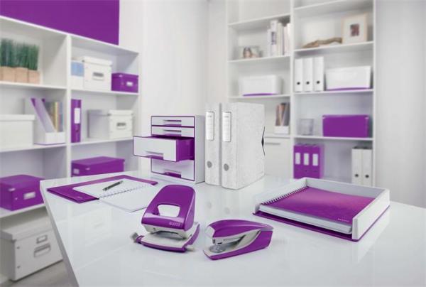 Dierovačka, dvojdierová, 30 listov, LEITZ "Nexxt Wow", fialová 8