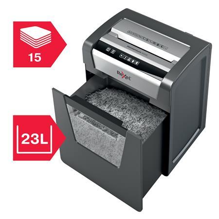 Skartovací stroj, konfety, 15 listov, REXEL, "Momentum X415" 3