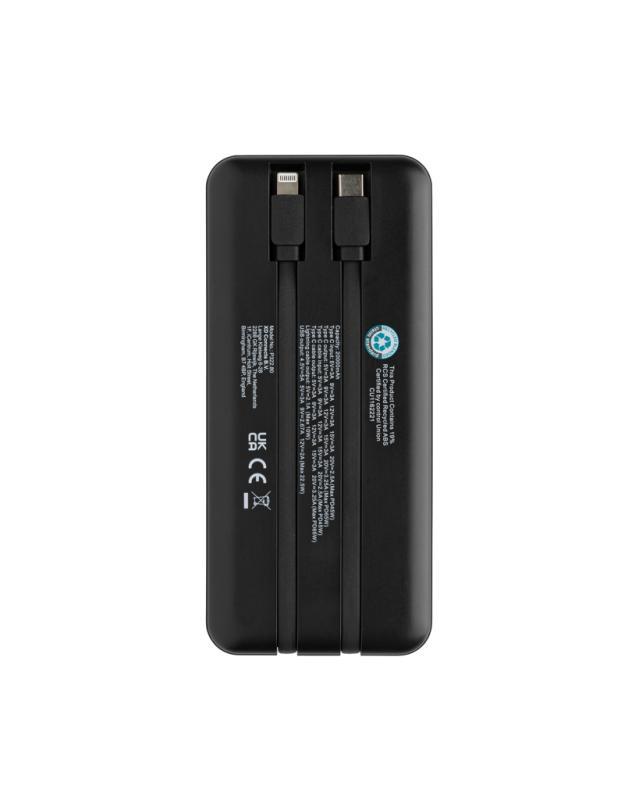 Powerbanka na notebook 20000mAh 65W Gridley z RCS plastu čierna 5