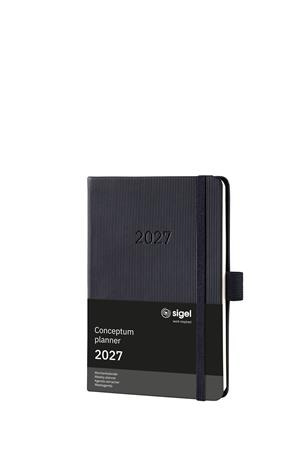 Diár, A6, týždenný, 2026, tvrdá obálka, SIGEL "Conceptum", čierny 2