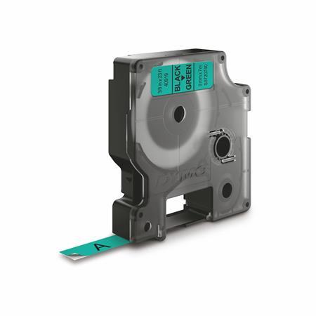 Páska do štítkovača, 9 mm x 7 m, DYMO "D1", zelená-čierna 1