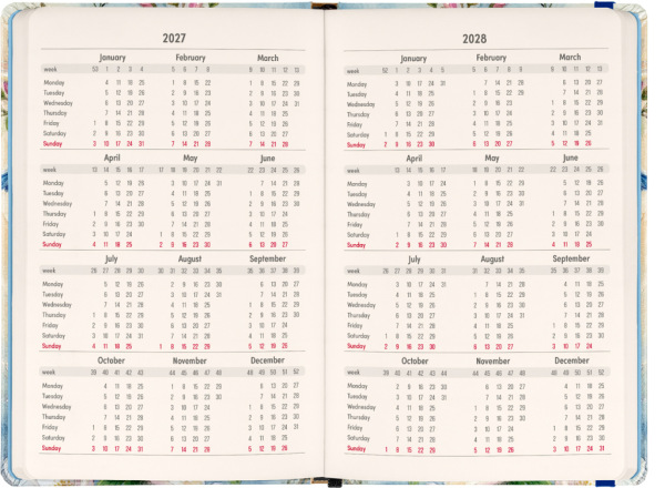 NOTIQUE Weekly Purse size planner Birds 2027, 9,8 x 14,5 cm 2