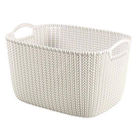 Pletený košík, rozmer L, CURVER "Knit", biely 1