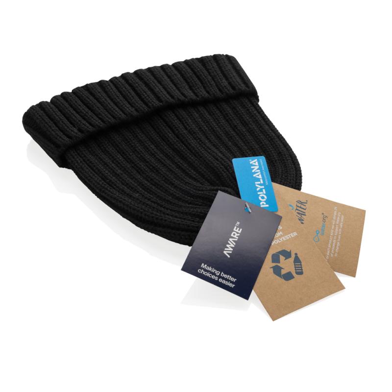 Rebrovaná čiapka Kennedi AWARE™ Polylana® čierna 3