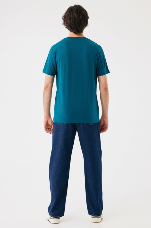 Tričko IQONIQ Brett z recykl. bavlny dark teal L 8